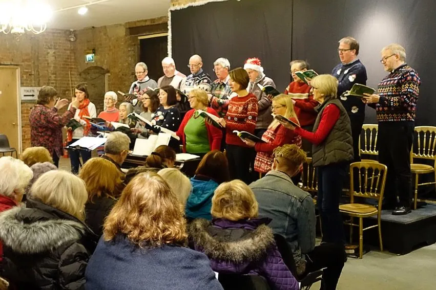 Christmas concert at Copped Hall, the audience in the foreground