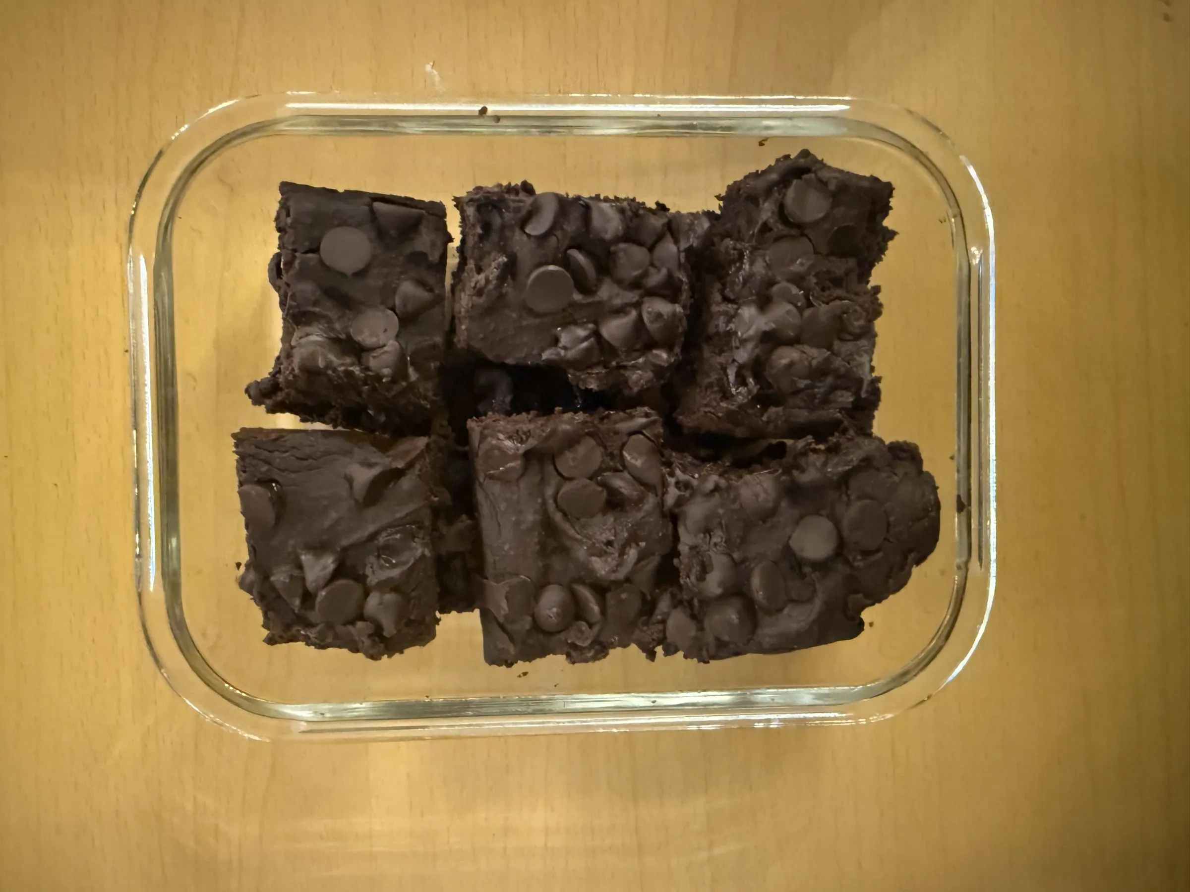 A tray of home-made chocolate brownies